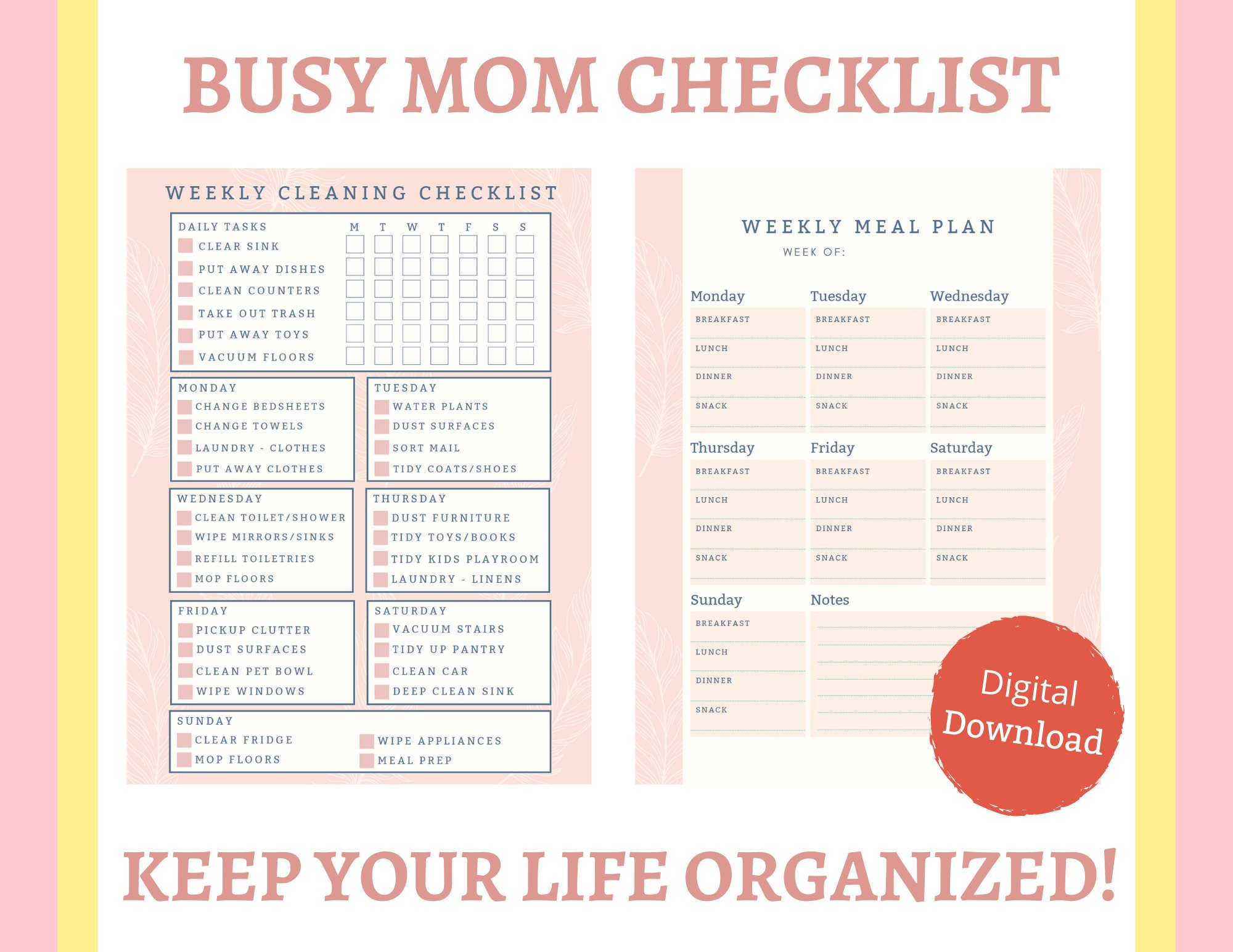 4 Week Cleaning and Organizing Checklist and Challenge - Mom 4 Real