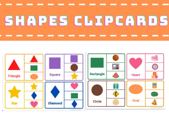 Toddler Shapes Activities - Clipcards - Sorting - Learning - Busy Book - Printable Worksheet - Preschool - Homeschool - Activity Sheets