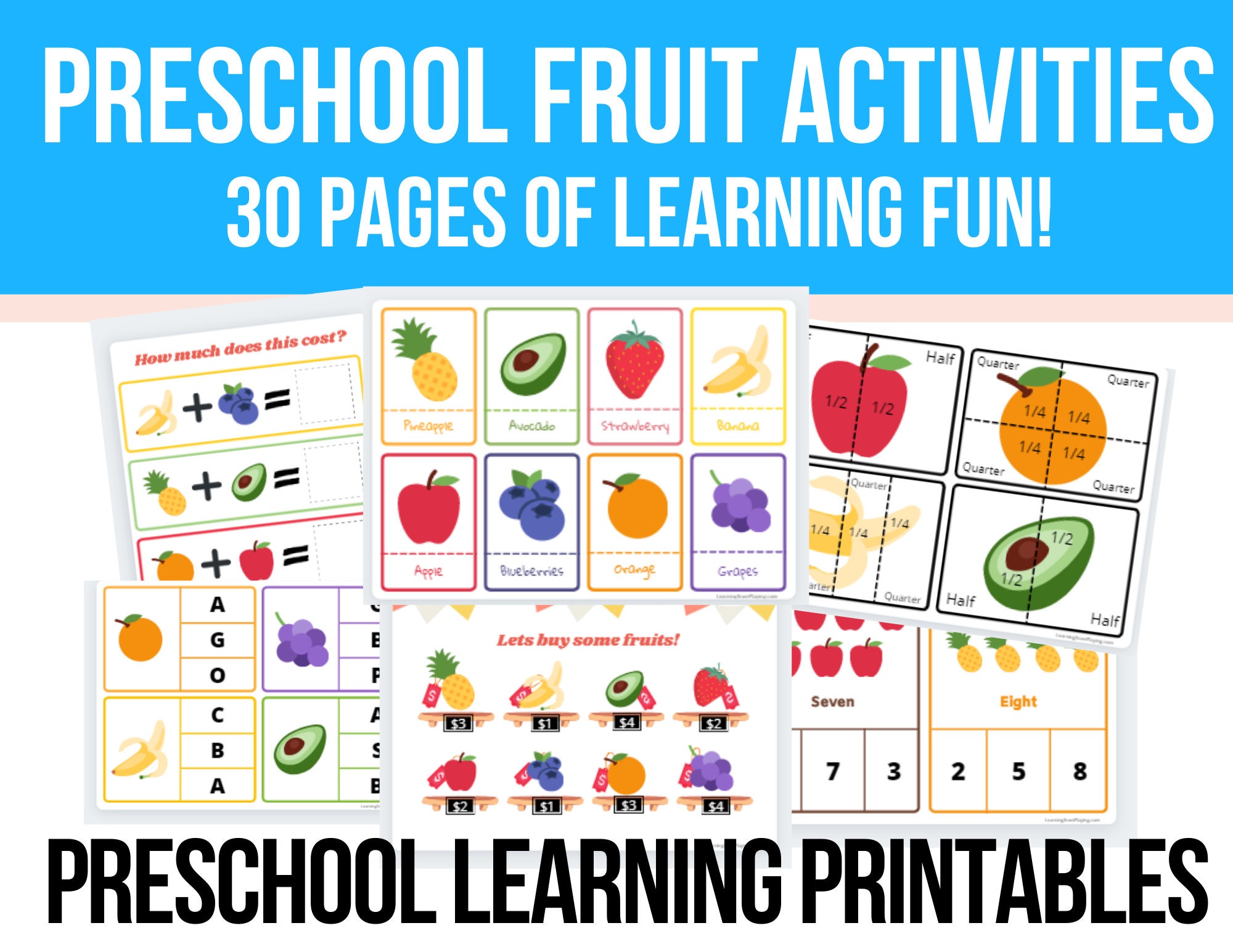 Preschool Learning Fruit Activities Busy Book Preschool | Etsy