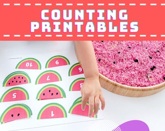 Toddler Counting Activities - Learning to Count - Toddler Busy Book - Printable Worksheet - Preschool - Homeschool - Activity Sheets