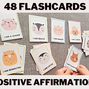 Tarjetas de afirmación positiva para niños pequeños - Amor propio - Confianza - Atención plena - Empoderamiento - Rutina diaria - Afirmaciones imprimibles - Motivación