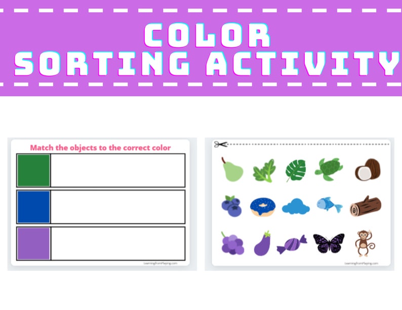 Toddler Color Sorting Activities Colors Learning Busy Book Printable