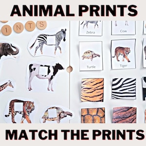 Toddler Animal Activities - Print Matching - Learning - Toddler Busy Book - Printable Worksheet - Preschool - Homeschool - Activity Sheets