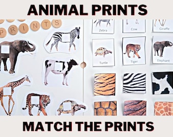 Toddler Animal Activities - Print Matching - Learning - Toddler Busy Book - Printable Worksheet - Preschool - Homeschool - Activity Sheets