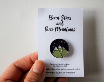 Eleven Stars & Three Mountains enamel pin