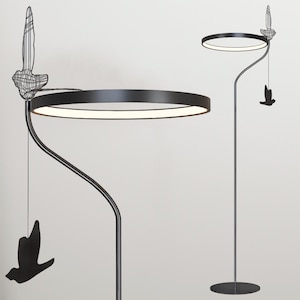 Handcrafted  Floor Lamp, Minimalist LED Light, Modern Designer Light, Minimalist Floor Lamp, Unique Outlet Sample