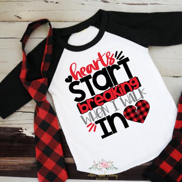 boys Valentines shirt, kids Valentines Day shirt, toddler Valentines shirt, personalized Valentines shirt, plaid Valentines, cute Valentine