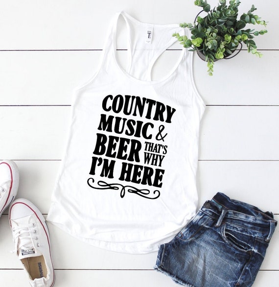 Country Music and Beer tank country music shirt country | Etsy