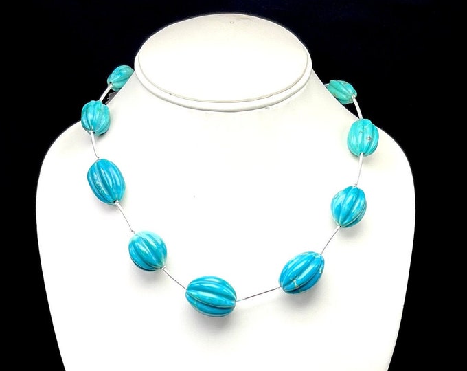 Natural TURQUOISE/Hand Carved /Oval shape/Size 11x17MM till 20x24MM/Beautiful blue color/Top quality Turquoise beads for designers/Unique