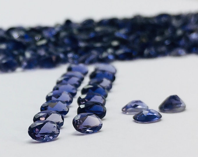 3X5 mm OVAL 502 Pieces 102.45 Carats Top Quality IOLITE Cut Stones, Selected Stones, Natural Gemstones, For Jewelry Makers, Back point stone
