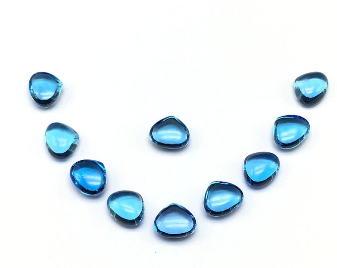 Genuine SWISS BLUE TOPAZ smooth/Heart shape/Width 11MM/Length 9.50MM/Height 5.50MM/Beautiful deep blue color gemstones/Loose Blue Topaz/Rare