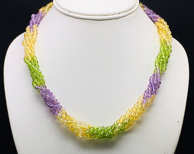 Designer necklace/Natural CITRINE/Natural AMETHYST/Natural PERIDOT/Beautiful combination of colors/Stylish necklace/Amazing necklace/Rare