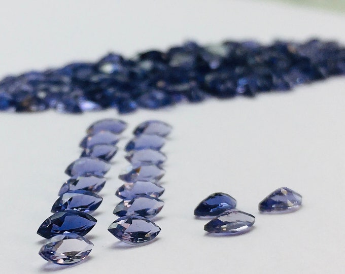 3X6 mm MARQUISE 255 Pieces 57.35 Carats Top Quality IOLITE Cut Stones, Selected Stones, Natural Gemstones, For Jewelry Makers, Back point