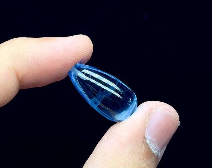 Genuine BLUE TOPAZ 12X24MM/Smooth drop/Top Drilled/Beautiful deep blue color/Genuine Blue Topaz/Gemstone for pendant/Amazing pendant/Unique