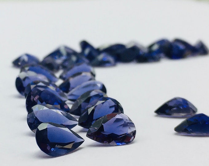 6X9 mm PEAR 34 Pieces 32.95 Carats Top Quality IOLITE Cut Stones Lot, Selected Stones, Natural Gemstones, For Jewelry Makers