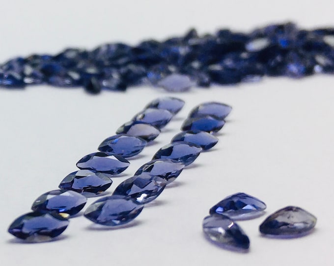 2.50X5 mm MARQUISE 196 Pieces 27.10 Carats Top Quality IOLITE Cut Stones, Selected Stones, Natural Gemstones, For Jewelry Makers, Back point