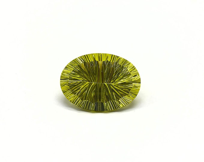 Genuine GREEN GOLD (Lemon) 25x33MM/Oval shape/Concave cut/Weight 75.05 carat/Beautiful deep lemon color/Amazing cut & polished/Gemstone ston