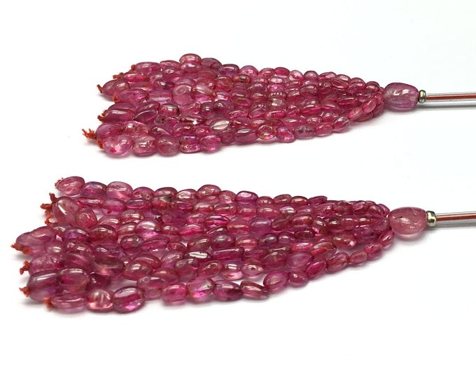 Tassels for earring/Natural Dyed BURMESE RUBY/Smooth oval shape/3x5MM till 5x7MM/Tassels for jewellers/Tassels for earring/Designer tassels