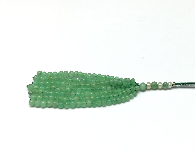 Tassel for Pendant/Natural EMERALD smooth/Rondelle shape/Size 3MM till 4MM/Beautiful deep green color/Gemstone pendant/For designers use