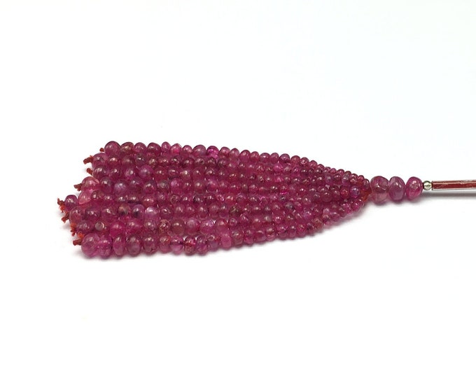 Tassel for pendant/Natural Dyed RUBY/Rondelle shape/Size 3MM till 5MM/Length 3.25 inches/Beautiful deep red color beads/For jewelry makers