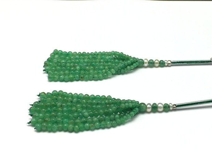 Tassel for earring/Natural EMERALD smooth/Rondelle shape/Size 3MM till 4MM/Beautiful deep color/Gemstone tassels/For designers use/Rare