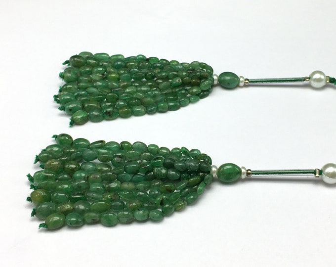 Tasssels for earring/Natural EMERALD/Size 3x4MM till 6x8MM/Oval shape/Beautiful deep green color/For designers use/For jewelry makers