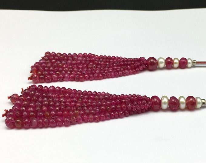 Tassels for earring/Natural Dyed RUBY/Smooth rondelle shape/2.50MM till 5.50M/Tassels for jewellers/Tassels for earring/Designer tassels