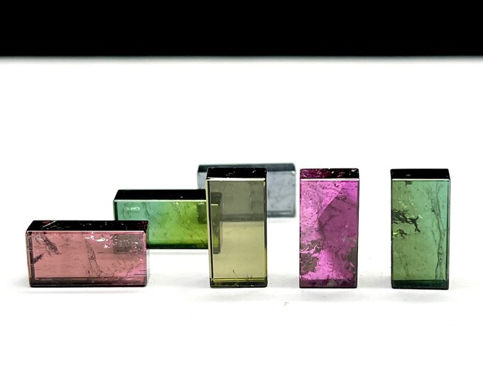 Natural multi TOURMALINE smooth/Rectangle Bricks/8X16MM/Pieces 6/For Goldsmiths/Fancy cut TOURMALINE/Top quality/For jewelry maker/Unique