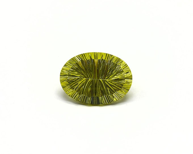 GREEN GOLD 24X33MM ( Lemon ) quartz/Oval shape/Concave cut/Beautiful deep lemon color gemstone/Weight 60.25 carats/Perfect cut & polished