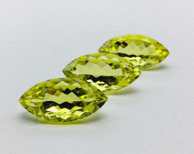 Green gold ( Lemon ) quartz/ marquise shape / 15x30mm / approx 26.46 carats, perfect lemon color, natural gemstones, rare to find gemstones
