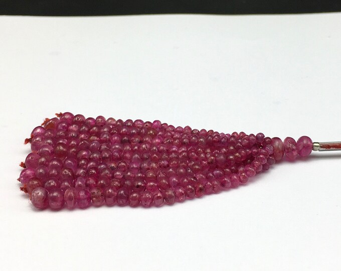 Tassel for the pendant/BURMESE DYED RUBY/Smooth rondelle shape/Beautiful deep red color beads/Tassel for designers/Red color tassel/Rare