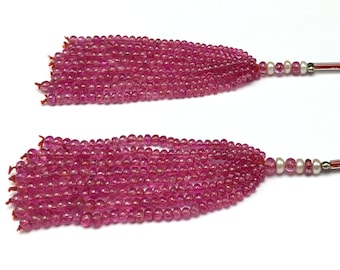 Kwasten voor oorbellen/natuurlijke BURMESE ROBIJN/gladde rondelle/grootte 2MM tot 3MM/lengte 2 inch/niet herhaalbaar/iets exrta gewone kwaliteit