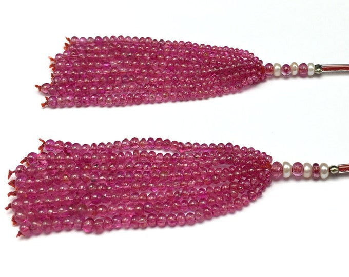 Tassels for earring/Natural BURMESE RUBY/Smooth rondelle/Size 2MM till 3MM/Length 2 inches/Not repeatable/Something exrta ordinary quality