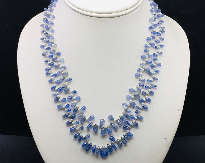 Natural BLUE SAPPHIRE/Smooth drop shape/Size 4x5MM till 8x12MM/Beautiful blue color beads/Gemstone necklace/Blue Sapphire necklace/Unique