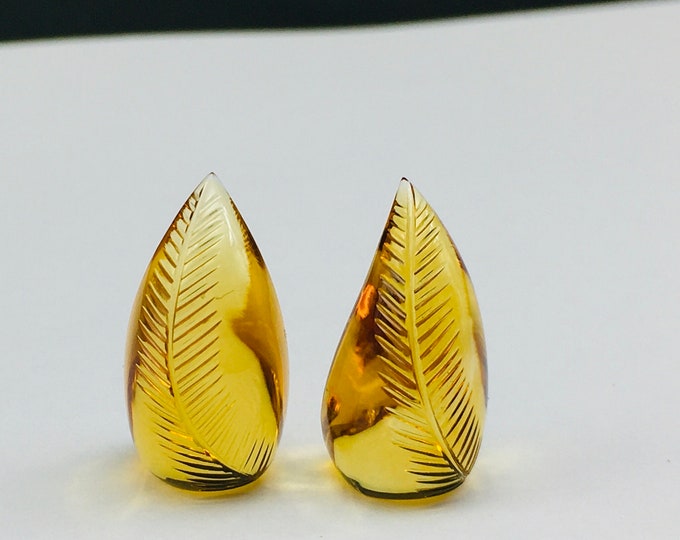 Genuine CITRINE/Fancy cut/Horn shape/Width 10.50MM/Length 19.50MM/Height 9.50MM/Fancy pair of Citrine/Rare to find gemstones/Unique stones