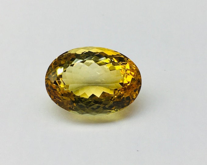 CITRINE 13x18MM/Oval shape/Weight 14.15 carat/Back point gemstone/Top Polished Top Faceted gemstone/Unique Citrine piece for Ring/