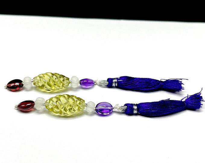 Natural Gemstone/Beads for earring/For GOLDSMITHS/For Jewelry makers/For DESIGNERS/Dark Amethyst/Rock Crystal/Lemon Quartz/Red Garnet/Rare
