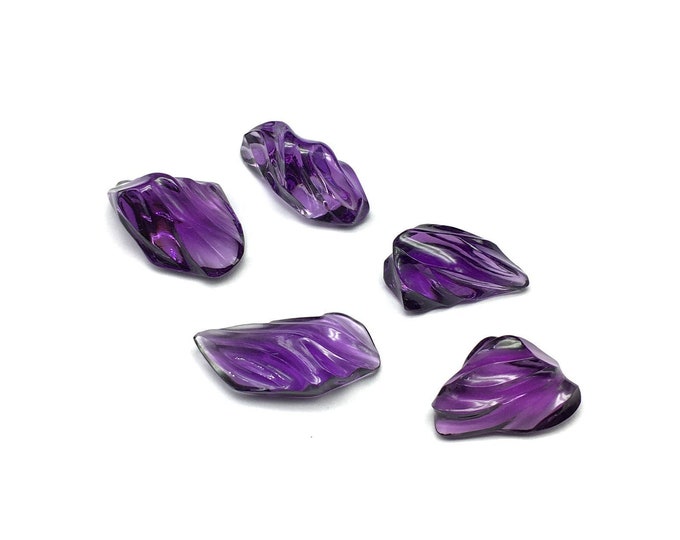 Natural AMETHYST/Hand carved/Tumbled shape/Size from 15x26MM till 16x32MM/Beautiful deep purple color/Fancy gemstones/Top quality AMETHYST