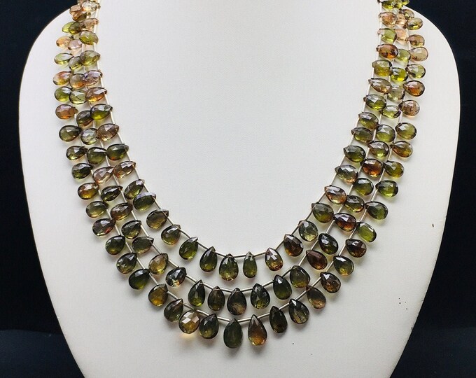 Natural ENDOSOLITE GARNET faceted/Almond shape/Size 6x8MM till 9x12MM/Beautiful brown and green/Gemstone necklace/Unique necklace/Amazing