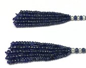 Tassel of earring Natural BLUE SAPPHIRE Faceted rondelle shape Beautiful deep blue color Tassels for designers Blue sapphire tassels Rare