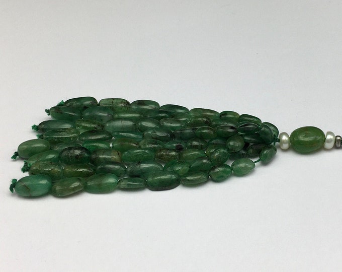 Tassel for pendant/Natural EMERALD smooth/Oval shape/Size 4x6MM till 5x9MM/Gemstone tassel/Tassel for jewelry/For designers use/Green color