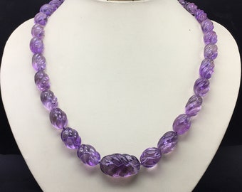 AMATISTA natural/Tallado/Pepita/9x14MM hasta 18x31MM/506.90 quilates/395.00 Dólares/Hermoso collar de cuentas color púrpura/Cordón de seda ajustable.