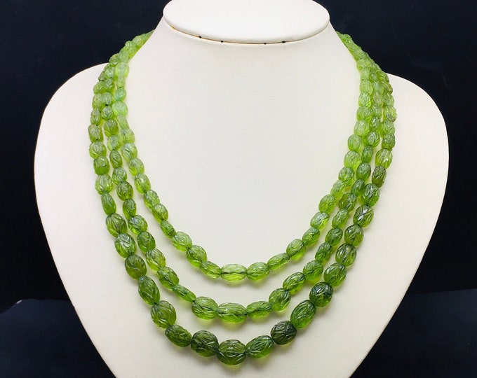 Natural PERIDOT/Hand carved/Nugget shape/Size 5x7MM till 12x14MM/Beautiful deep parrot color beads/Peridot necklace/Gemstone necklace/Unique
