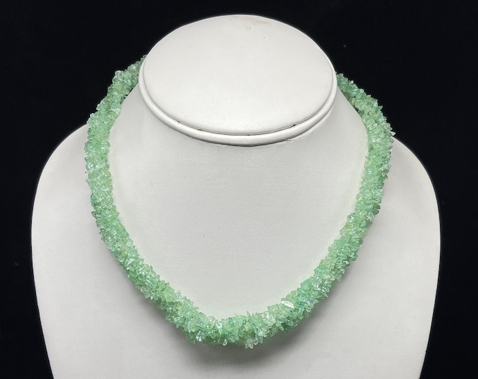 Natural EMERALD/Uncut beads/Size 4.06MM /Length 18" inner/Strands 4/Emerald necklace/Top quality