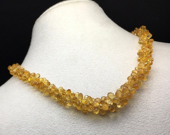 Natural CITRINE/Faceted drop/Approx. 3x5MM till 6x8MM/Beautiful golden color necklace/Gemstone necklace/Natural gemstone/925 silver lobester