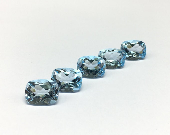 Genuine BLUE TOPAZ cut stone/Size 11x14MM/Cushion shape/Height 7.50MM/Beautiful deep blue color/Loose gemstones/Back point gemstones/Unique
