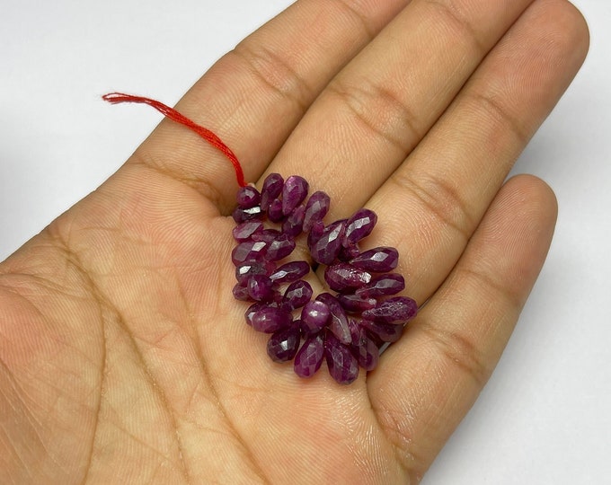 Natural RUBY/Faceted Drop/Size 5MM till 11MM/58.00 Carats/pendant/For jewelry makers/For Goldsmiths use