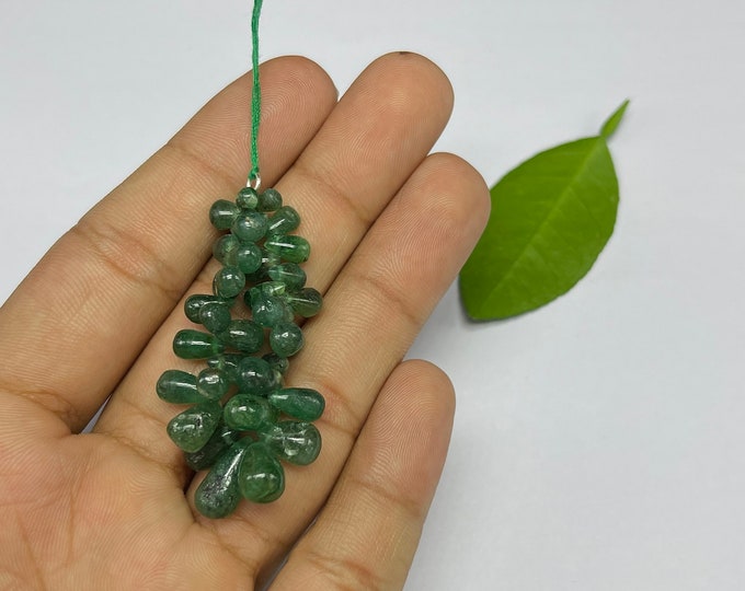 Natural EMERALD/Smooth Drop/Size 7MM till 6MM/59.00 Carats/pendant/For jewelry makers/For Goldsmiths use