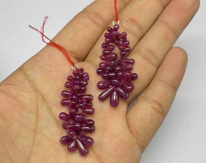 Natural RUBY/Smooth Drop/Size 2MM till 4MM/79.80 Carats/earring/For jewelry makers/For Goldsmiths use