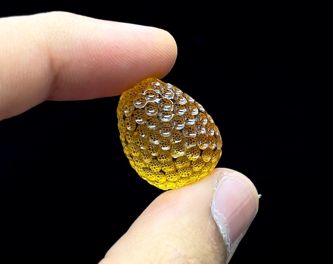 Natural CITRINE Tumble/Size 18x21MM/Hand carved tumble/Undrilled tumble/Important piece of Citrine/Golf ball hand carving on tumble bead
